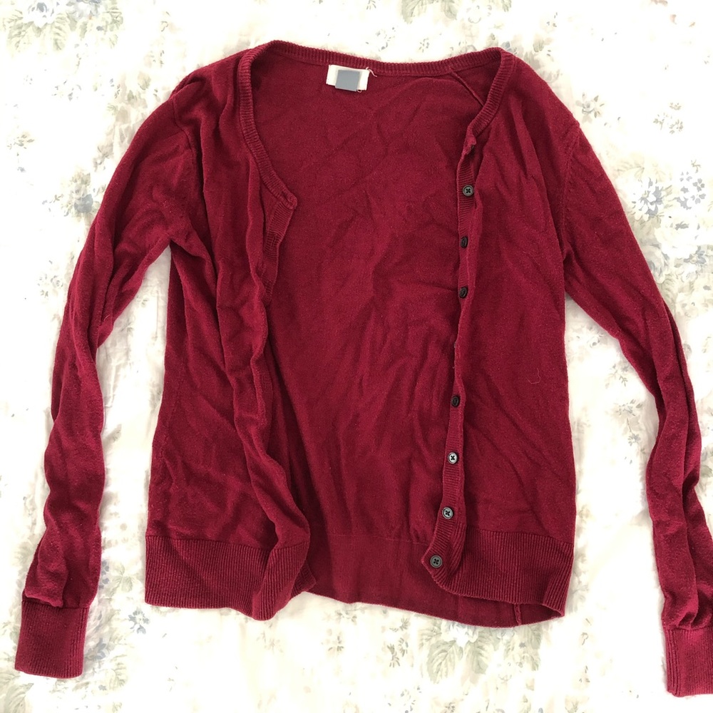 Burgundy cardigan